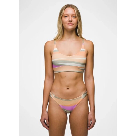 Prana Bikini Set Willow Falls Top & Gemma Bottom Sz Small Reversible Waves Print - Picture 3 of 16